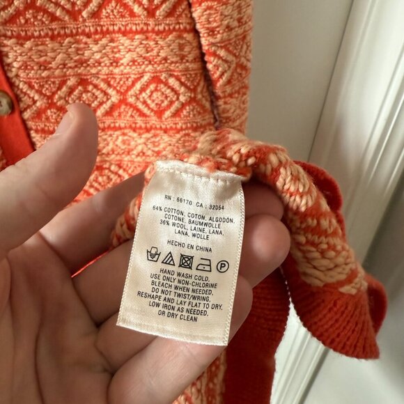 NWT Anthropologie Moth Dimensional Diamond Jacquard Wool Sweatercoat Size M - Picture 3 of 4